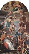 Sebastiano Ricci Maria in Gloria mit Erzengel Gabriel und Hl. Eusebius, Hl. Sebastian und Hl. Rochus oil painting